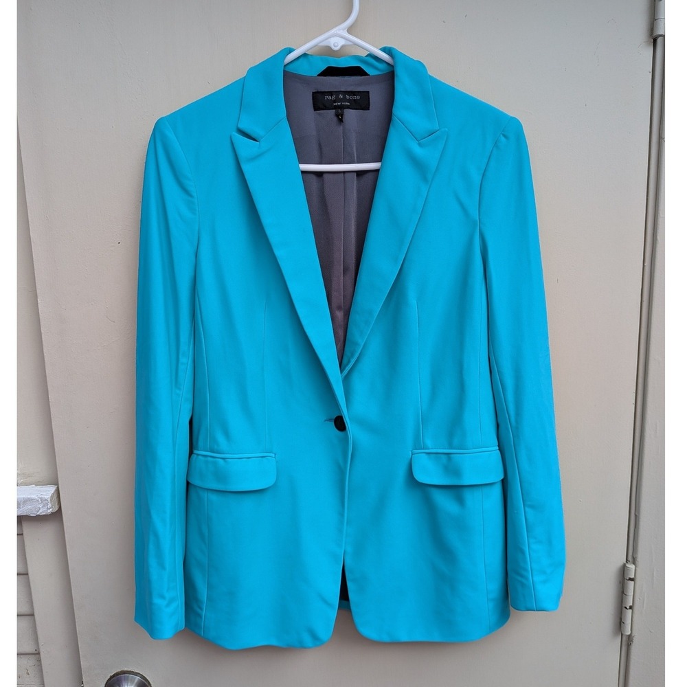 Rag and Bone‎ New York Turquoise Blazer Jacket Size 4